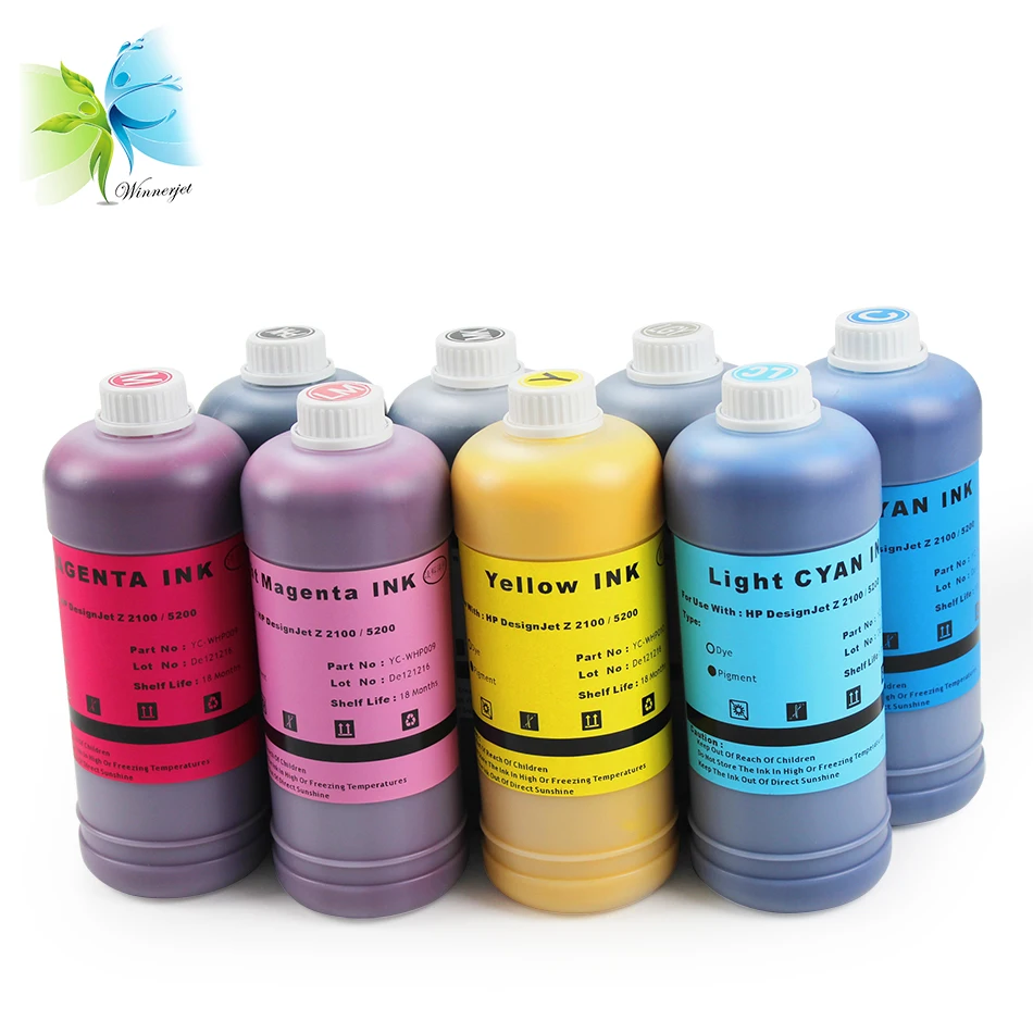 1liter*8 bottles pigment ink For HP z2100 z5200 printer, bulk ink For