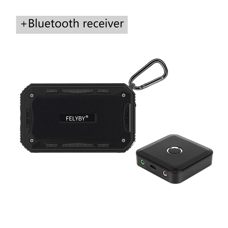 FELYBY S618 портативный Bluetooth Беспроводной акустическая мини-водонепроницаемый IP67 открытый стерео динамика сабвуфер для телефона компьютер TF AUX - Цвет: Black and receiver