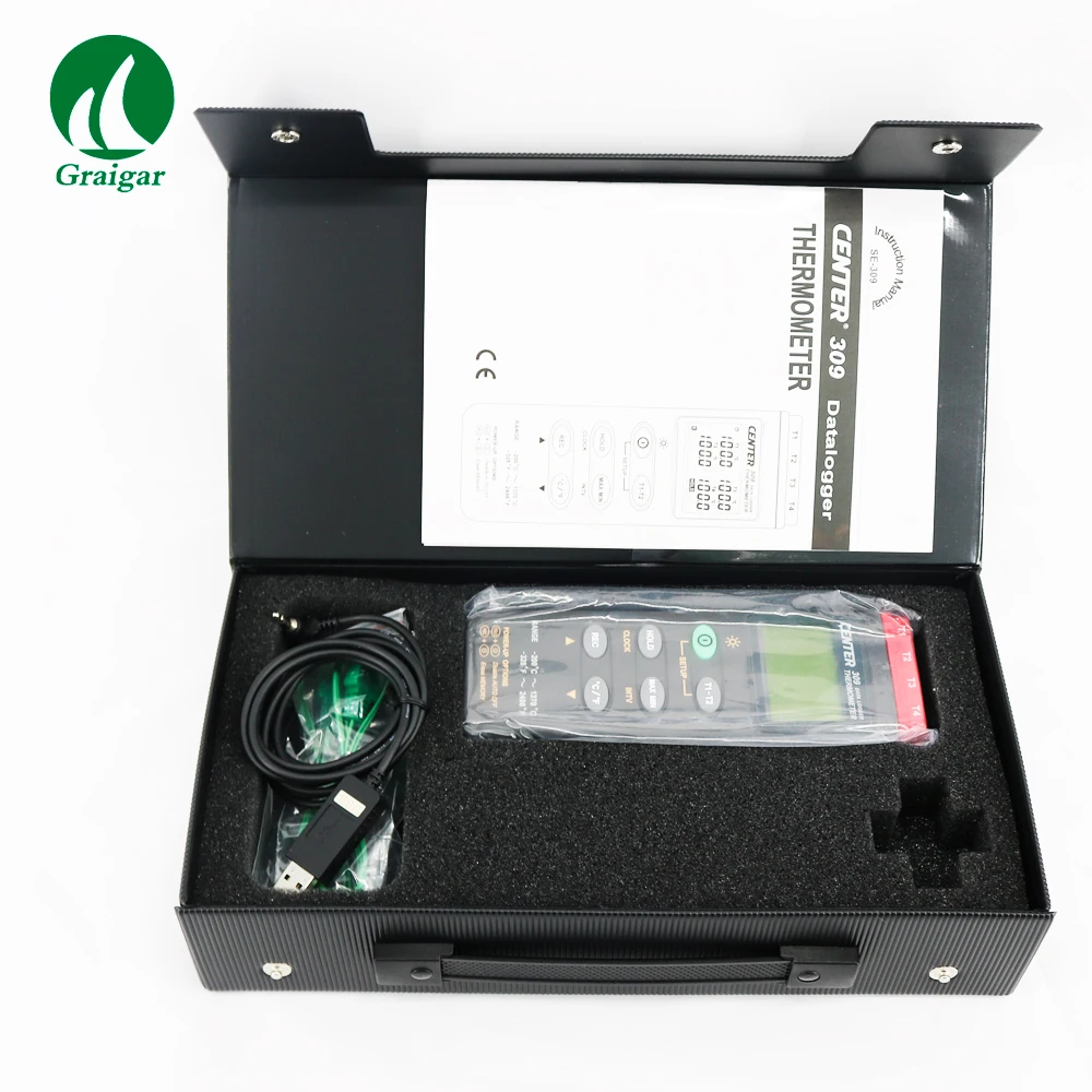 

CENTER-309 Protable Digital Thermometer (K Type/Four Channels/Datalogger/PC Interface) CENTER309