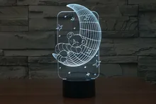 The new 7-color 3D USB creative Nightlight / LED lamp Cartoon Baby 113/ Free Shipping