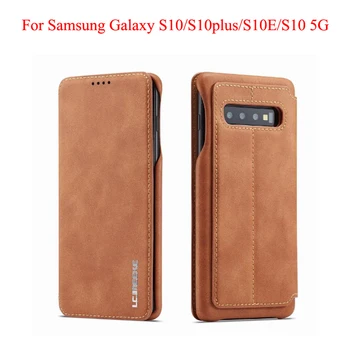 

10pcs/lot Wallet Case For Samsung Galaxy S10 Plus Case Leather Luxury Business Flip Cover For Samsung S10E S 10 Case
