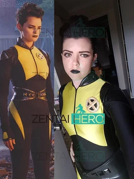 

Free Shipping 2018 Film Deadpool 2 Superhero Costume Negasonic Teenage Warhead Cosplay Costume Catsuit Halloween With Belt