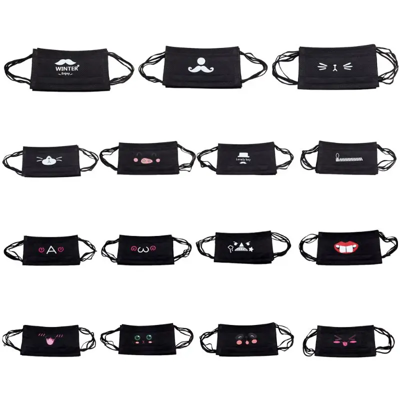 

ZLROWR Disposable Face Mouth Mask Funny Cartoon Print 3 Layer Non-Woven Protective Soft