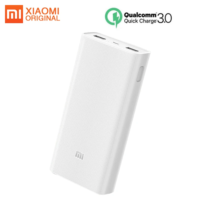 

Original Xiaomi Power Bank 20000mAh 2C Powerbank QC3.0 Portable Charger 2 USB Port Batterie Externe Mi Power Bank 20000mah