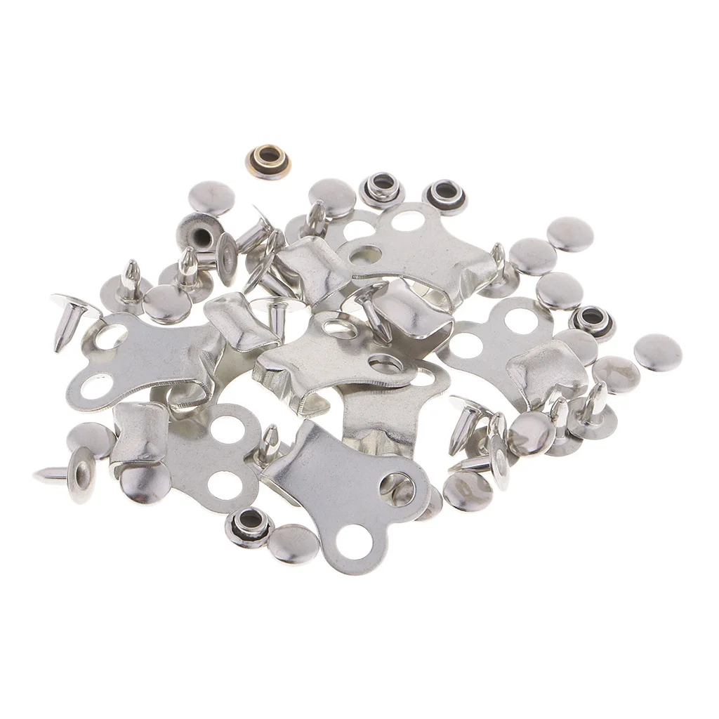 10 Sets Boot Lace Hooks Lace Fittings with Rivets for Outdoor Hiking Camping Climb Accessories