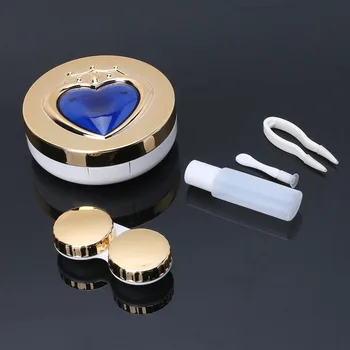 

Contact Lens Box Heart With Mirror Travel Portable Case Storage Container Luxury