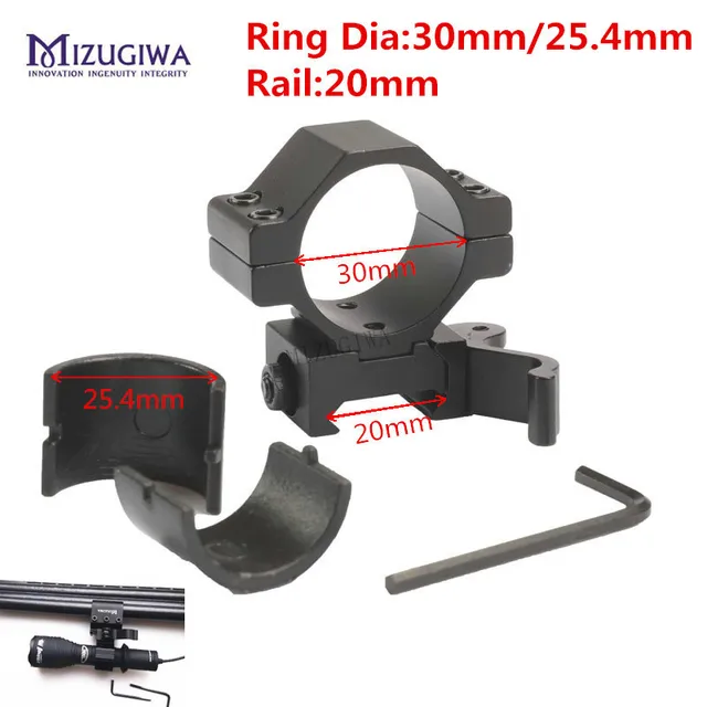 US $3.75 MIZUGIWA Hunting 30mm  254mm 1 Quick Release Scope Mount Ring Adapter 20mm Rail Weaver Picatinny
