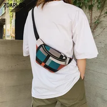 Модная полиуретановая сумка на одно плечо, диагональная посылка, поясная сумка в клетку, Женская нагрудная сумка, поясная сумка в стиле хип-хоп, для ночного клуба, поясная сумка