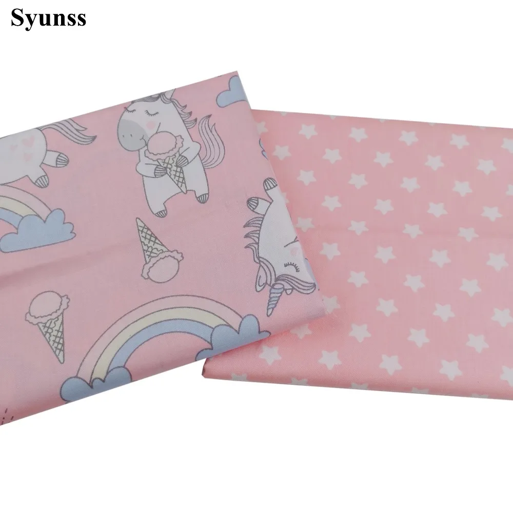 Syunss розовый мультфильм звезды печатный хлопок ткань DIY ткани лоскутное одеяло шитье детские игрушки постельные принадлежности стеганый Tecido ткань