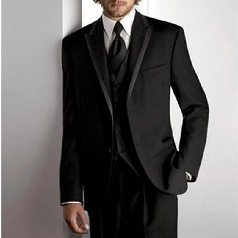 

NoEnName_Null 2017 Customized black Design Groom Tuxedos men Wedding Party Suits business Groomsman Bridegroom Suit Jacket+Pants