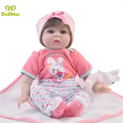 Reborn baby doll toys 22 дюйма 55 см bebe силиконовые reborn menina bonecas Детские Подарочные игрушки куклы Новорожденные bebes