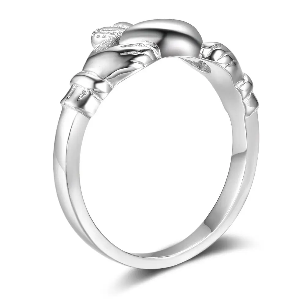 New 925 Sterling Silver Claddagh Rings Heart Shape Engravable Rings Irish Love& Friendship&Loyalty Jewelry JewelOra RI102800