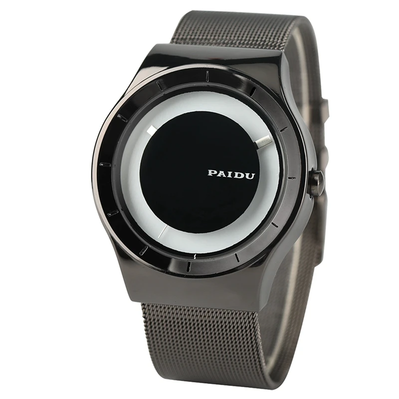 

PAIDU Mens Watches 2017 TOP Brand Luxury Turntable Dial Clock Fashion Stainless Steel Mesh Band Male Female Wristwatch Relogios