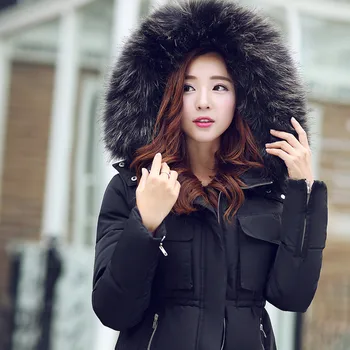 

Winter Jacket Women Brand Fur Hooded 2019 woman's Down Cotton Jackets And Coats Plus Size parkas for women winter Coat Parka YG