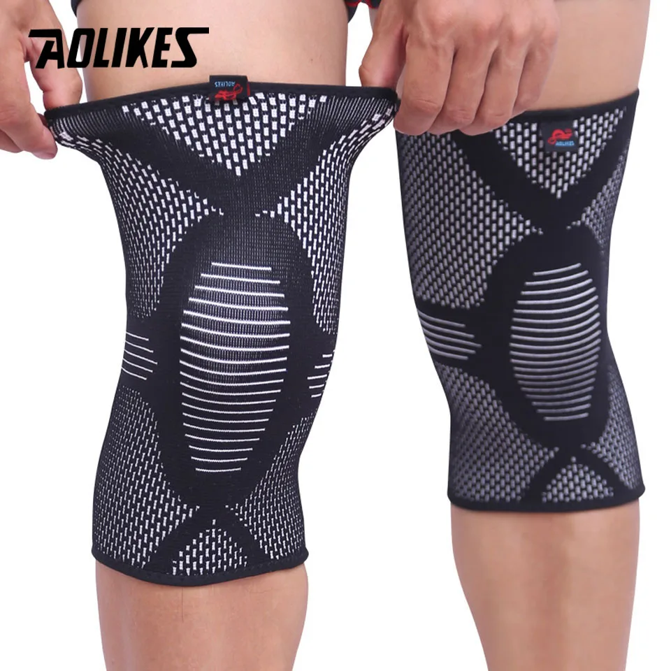 Aolikes 1 pair النايلون مرنة منصات ل الطائرة الركبة دعم الركبة الساق كم الرياضة الساق الركبة هدفين الرعاية الصحية ميوزيك warner