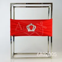 Горячая Распродажа спандекс свадебные стул пояс-кушак с короной пряжкой из лайкры и спандекса Председатель Группы Лук для банкета событие отель украшения створки