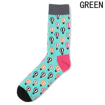 

BUBABOX Fashion Casual Mens Socks hot air balloon Pattern Socks Happy Long Winter Socks with Clothing Style