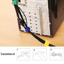 50 шт. многоразовые крепежный кабель Галстуки, 6-дюймовый крюк и петля шнур Галстуки разных цветов