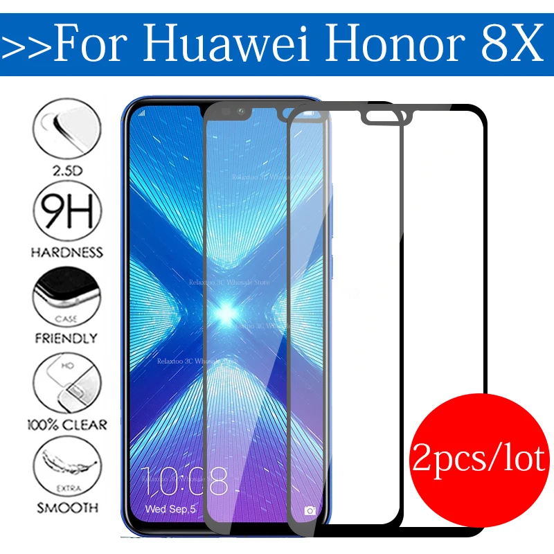 2pcs protective glass honor 8x screen protector On For huawei hoinor tempered glas hauwey honor8x hono 8 x safety cover Film | Мобильные