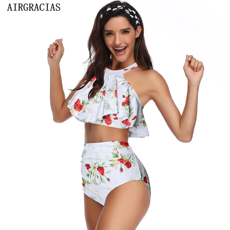 

AIRGRAICAIS Floral Print Bikini Sets Women Sexy Thong Two Pieces Swimsuits 2019 Lady Cute Bathing Suits Swimwear biquini S-XL