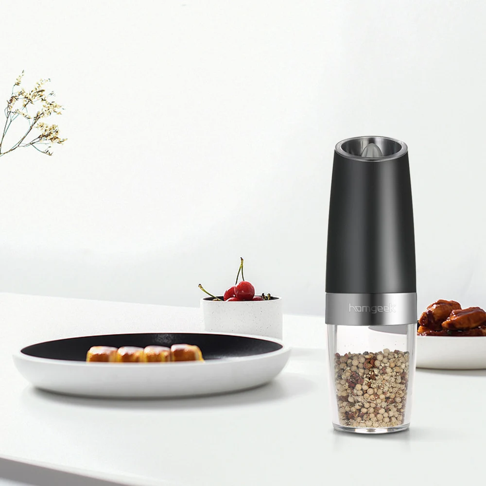 

Pepper Mill Automatic Electric Gravity Pepper Grinder LED Light Salt Mill Muller BPA Kitchen Seasoning Grinding Tool