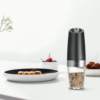 

Pepper Mill Automatic Electric Gravity Pepper Grinder LED Light Salt Mill Muller BPA Kitchen Seasoning Grinding Tool