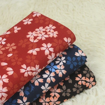 

Original Design 3 Colors Sakura Print Asian Japanese Cotton Linen Fabric by Yard/(Width:43"/110cm)