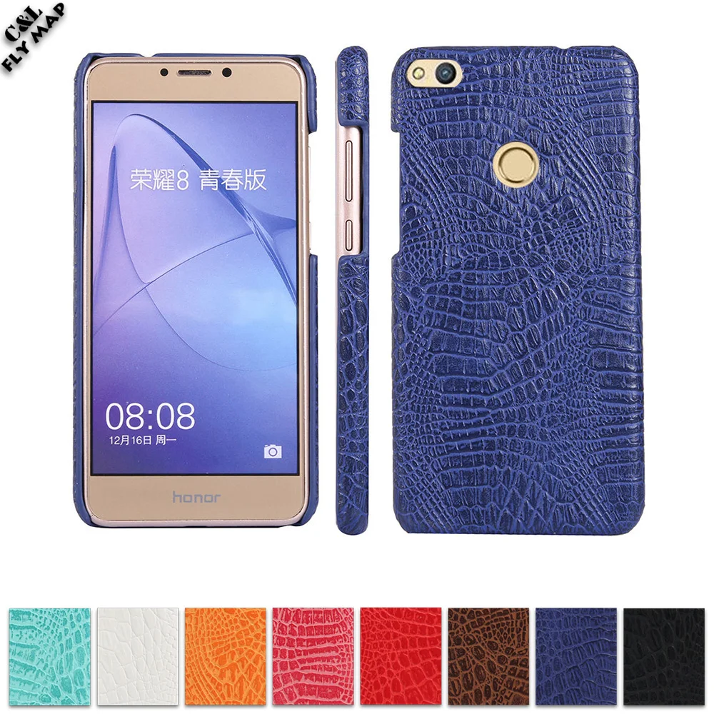 Crocodile Case for Huawei Honor 8 Lite PRA-TL10 Hard PC Protective Phone Cover Coque for Huawei Honor8 Lite PRA-LX1 PRA-LA1 Bag