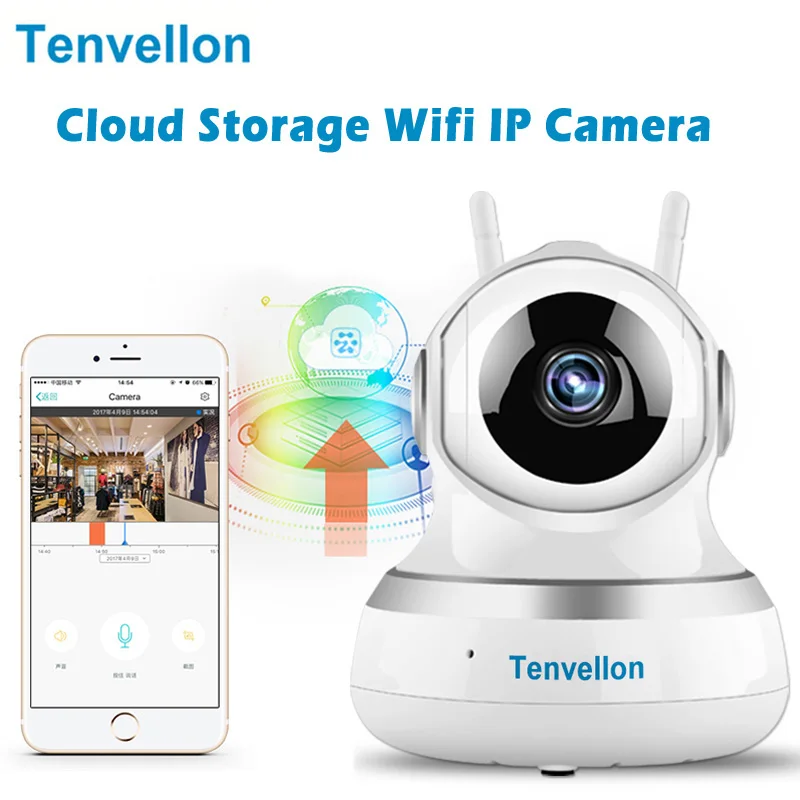 

Tenvellon Surveillance Camera HD 720P IP Camera Wifi Baby Monitor Cloud Storage Motion and Sound Detection CCTV Security Camera
