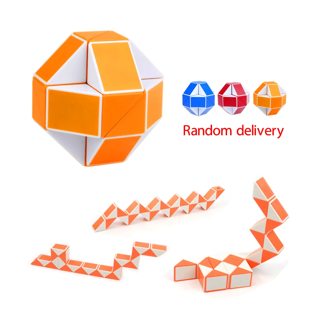 Child Magic Snake Shape Cube Puzzle Toy Christmas Gifts Random Color 5pcs magic snake ruler puzzle antistress cube twist snake folding educational toy kids child magic ruler cube