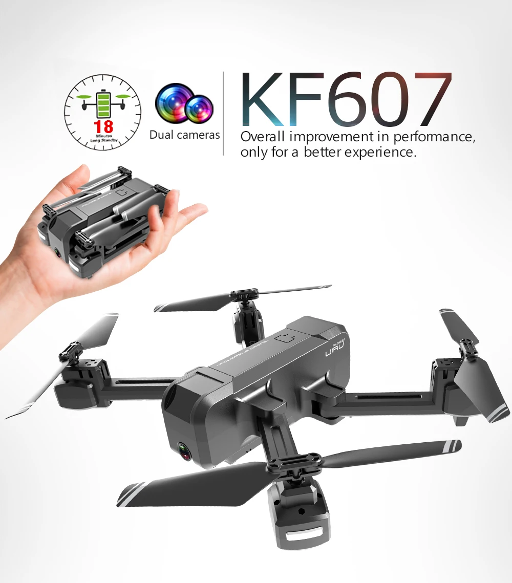 Новейший Квадрокоптер KF607 с Wifi FPV 1080P 4K HD Двойная камера оптический поток селфи Дрон складной мини Дрон VS SG106 visuo xs816