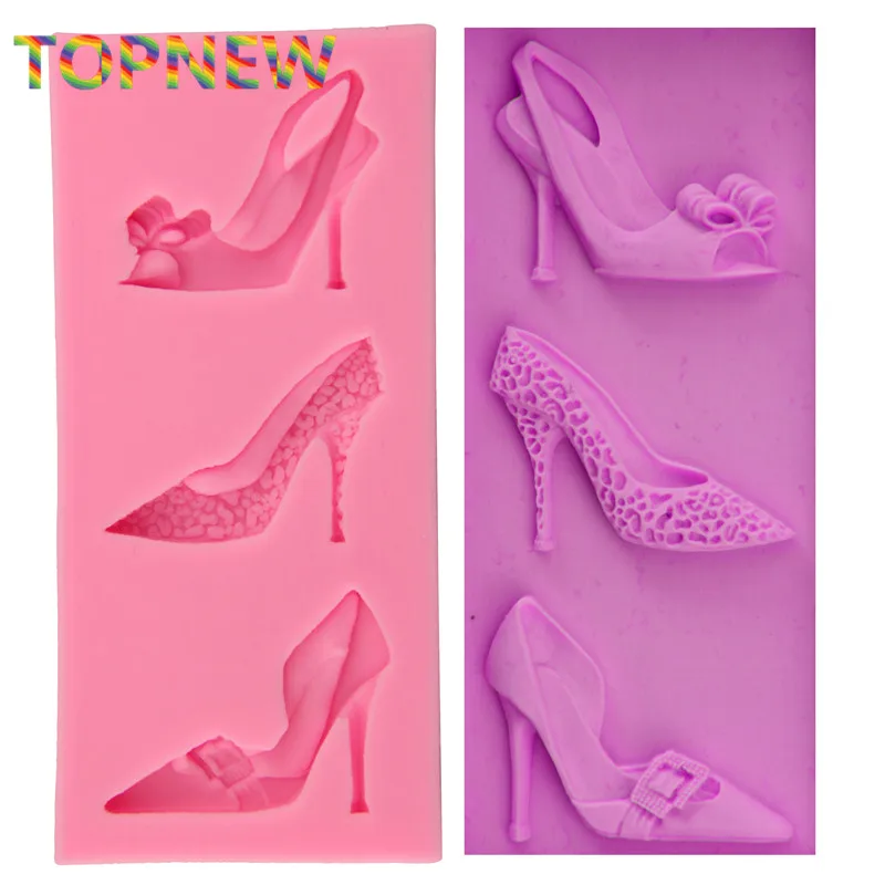 

Fondant Silicone Molds Fashion Style High-heeled Shoes Decorated cake Chocolate decorations Tools Mold Fondant Cake Moulds C3060