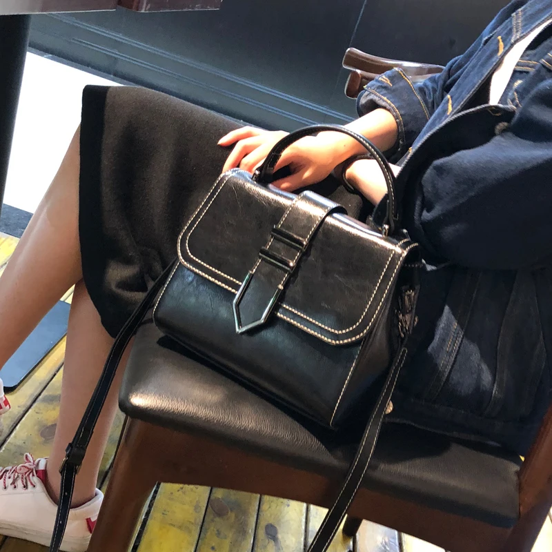 

Genuine Leather Bag Women Shoulder Bag For Women 2019 Handbags Women Famous Brands Ladies HandBags Messenger bag
