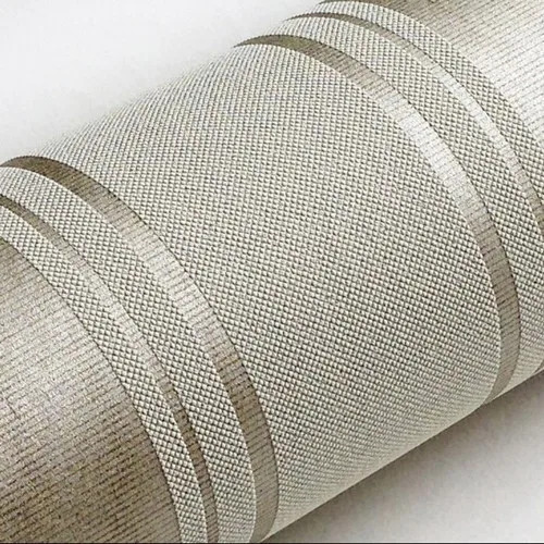 Modern Silver Grey Horizontal Stripes Wallpaper papel de