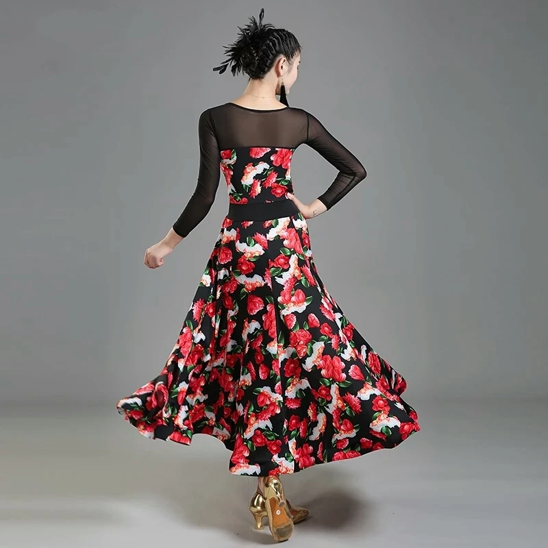 4 colors Lady Ballroom Dancing Dress Modern Dance Competition Costume women Waltz Tango Foxtrot Quickstep dresses Promotion