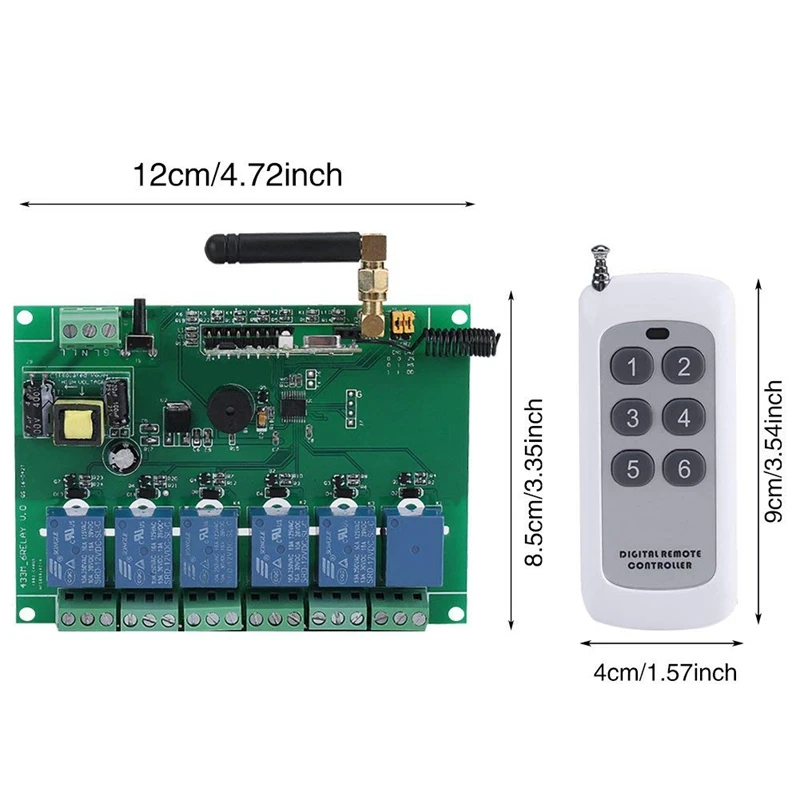 110-240V 6 канальный РЧ релейный модуль доска Управление переключатель 6-ти канальный РЧ приемный Управление; Высокая стабильность 6 канальный релейный модуль
