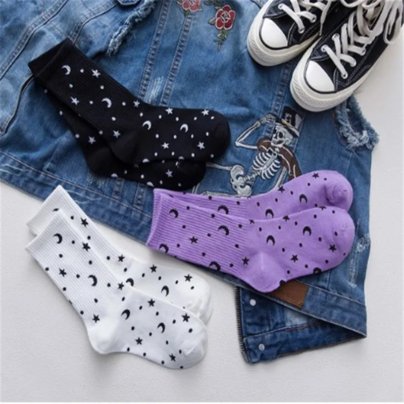 1 шт. унисекс Harajuku Planet Point пряжа забавные носки японский Творческий Луна носки со звездами женские теплые милые новые женские носки Meias