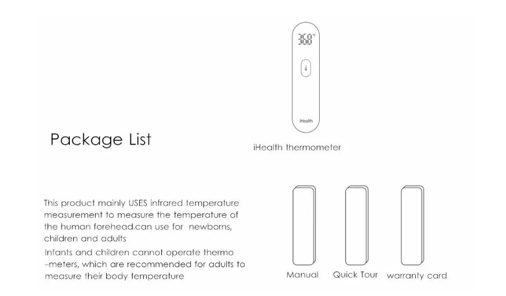 Xiaomi Mijia iHealth термометр Точный Цифровой Инфракрасный клинический термометр Бесконтактное измерение светодиодный