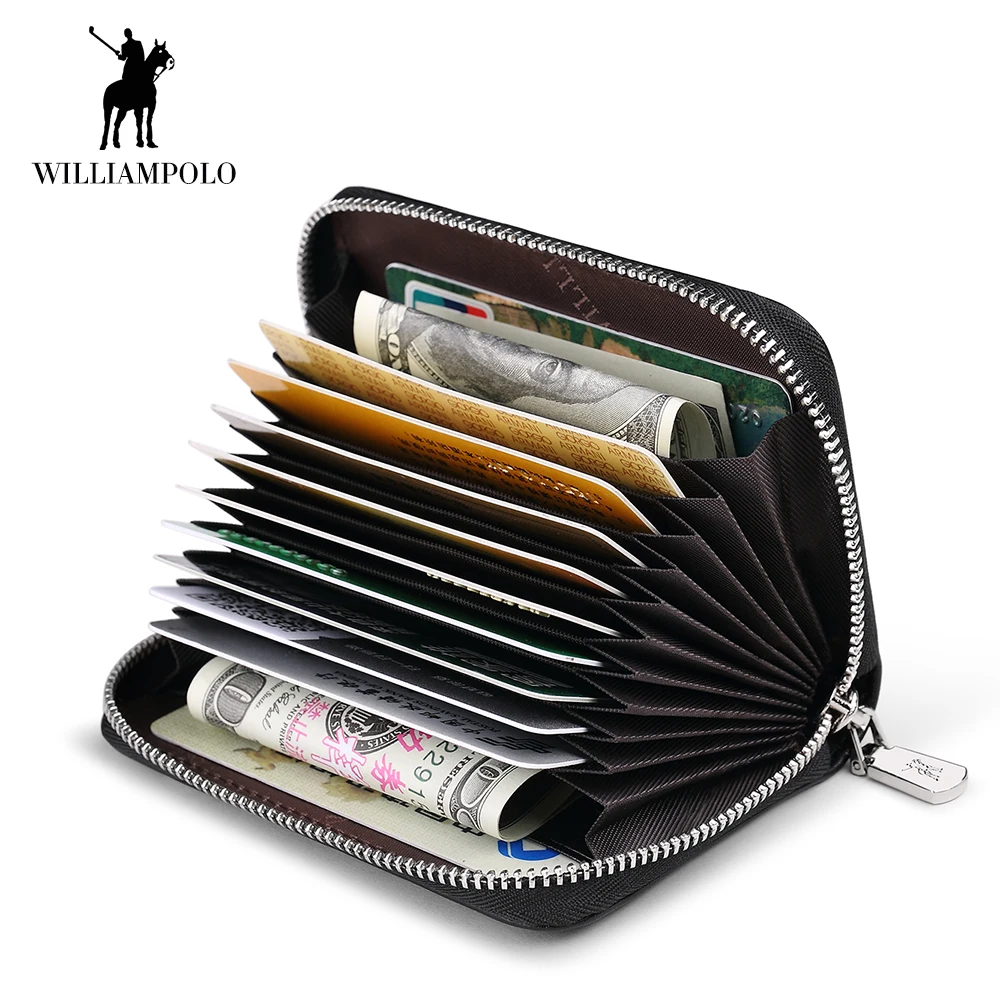 Мужской кошелек WilliamPOLO 2019 кредитница из натуральной кожи органайзер для