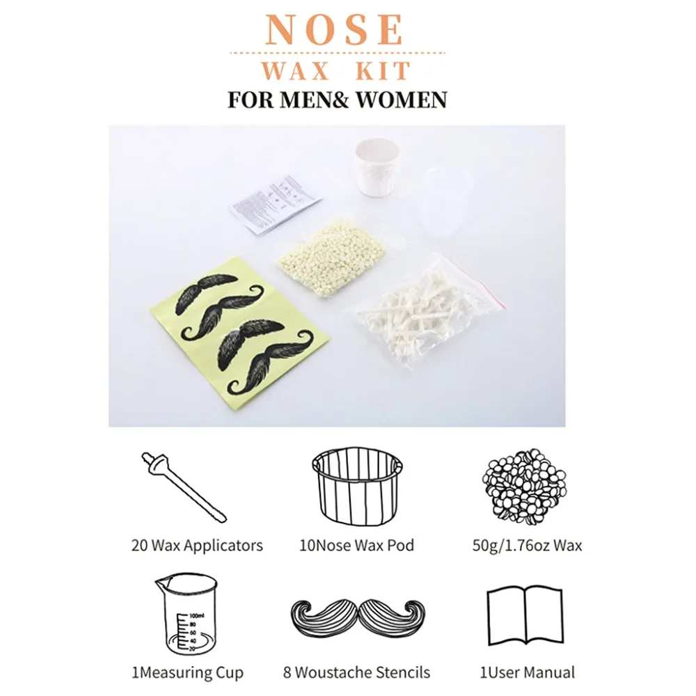 Портативный нос набор восковой удаление волос из носа набор восковой носовой шерсти безболезненный эффективный Сейф шарик косметический