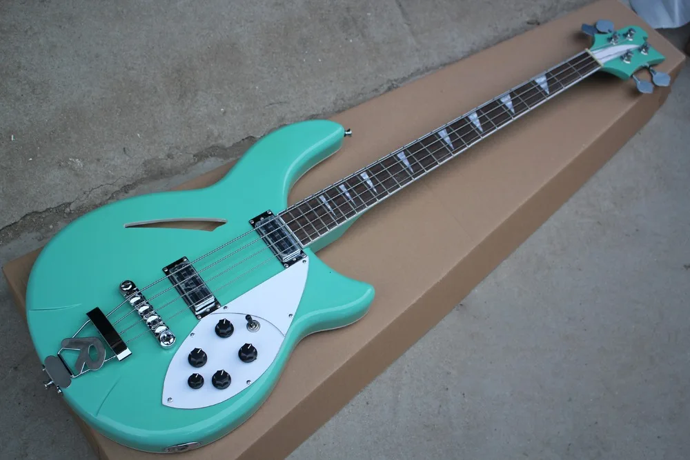 

Factory Custom Green Electric Bass Guitar with 4 Strings,White Pickguard,Rosewood Fingerboard,Offer Customized