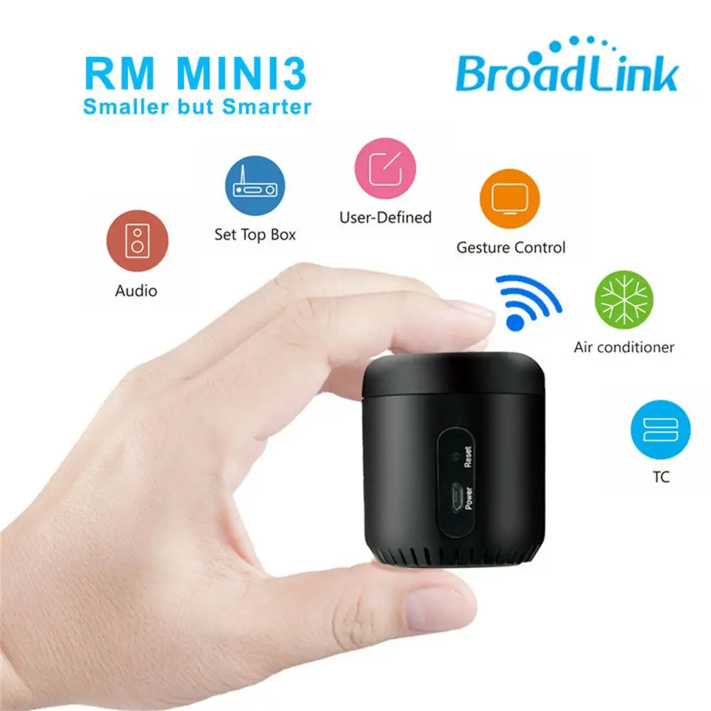 

Broadlink Original Smart Home RMMini 3 IR+WiFi+4G Remote Control Work with Alexa Google Home Android iOS Wireless APP Controller