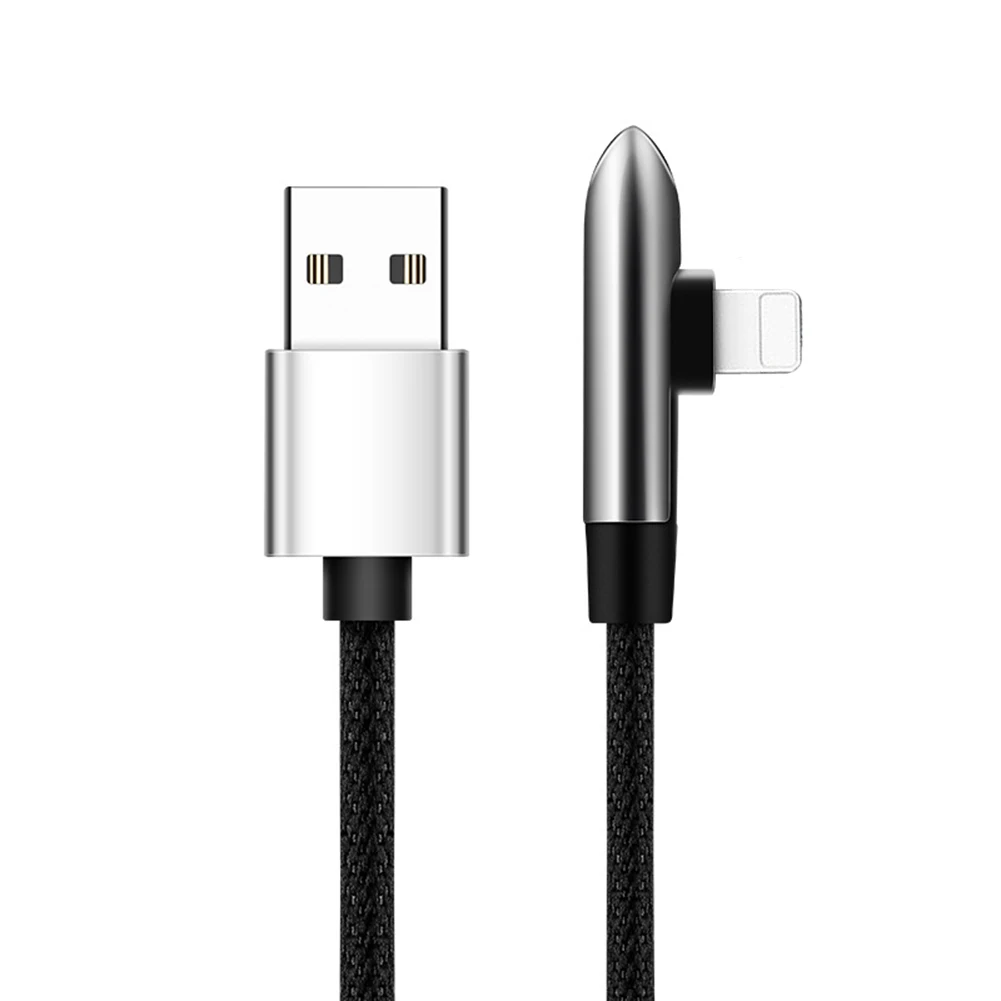 

1.2M USB Charging Cable Zinc Alloy Elbow Interface Data Cable Phone Fast Charging USB Charger Cable For iphone Android Type-c