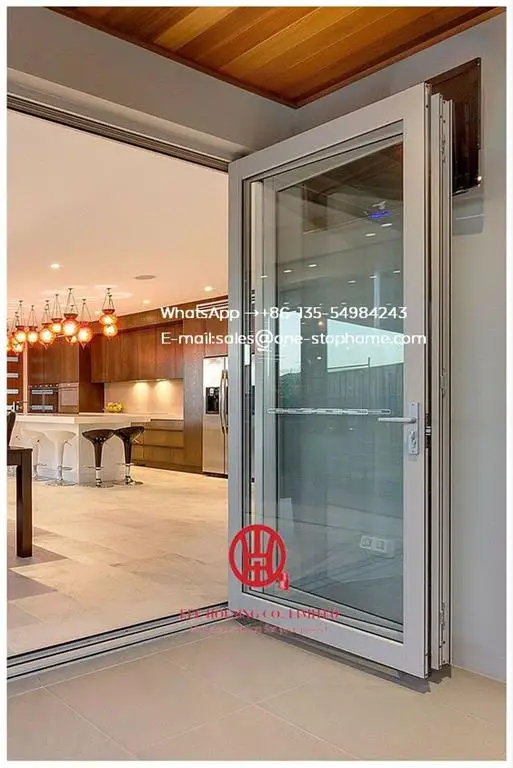 Home Economic aluminium balcony folding glass door,Aluminium Double