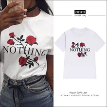 2017 Summer Hot Rose Print T Shirts Women Short Sleeve Tee Tops Cotton Female Harajuku Casual Punk T-shirts