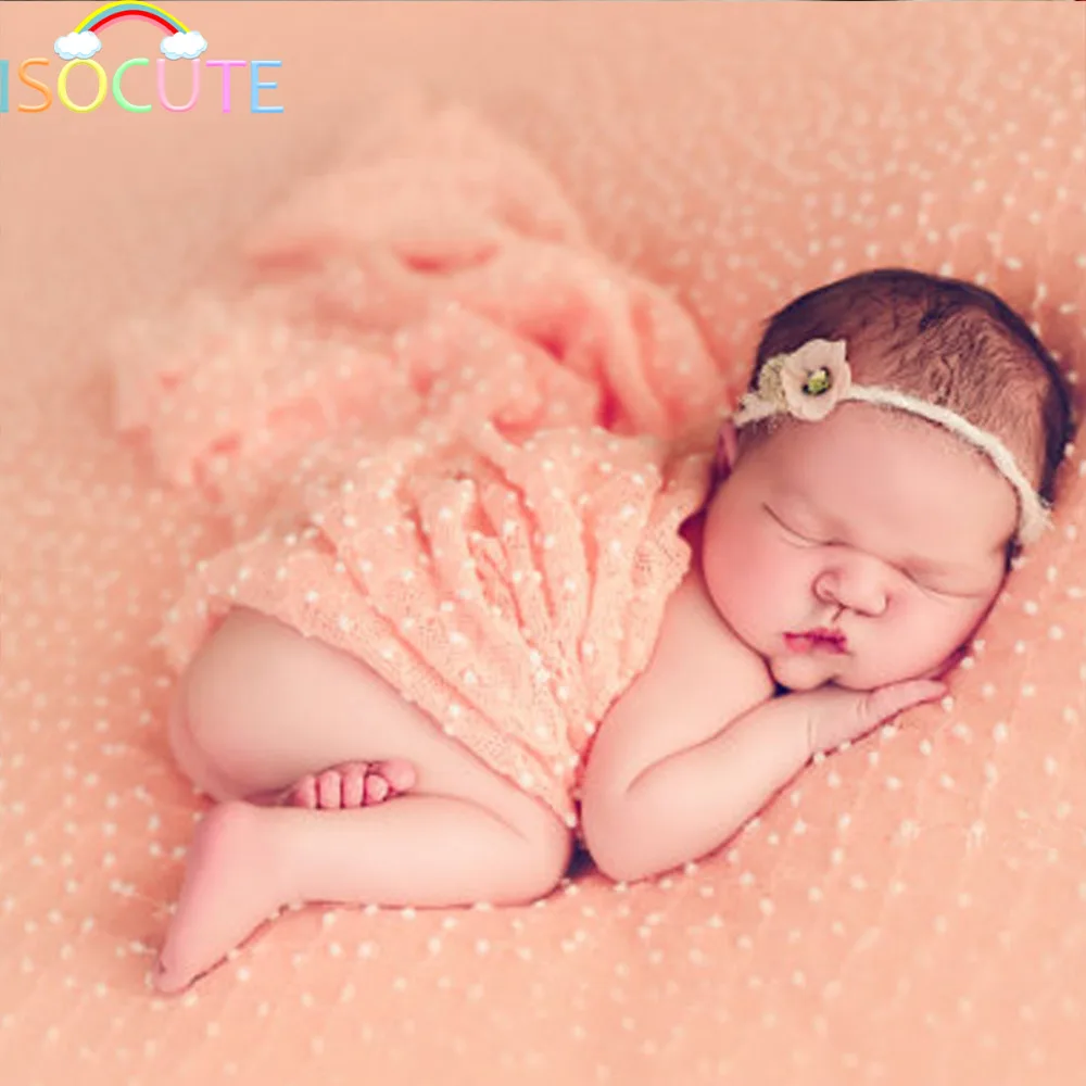 ISOCUTE 4 Pcs Newborn Photography Props Blanket Clothes Set Pebble Textured Stretch Knitted Wrap Baby Photo Hats and Overalls | Детская