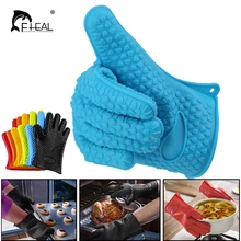 FHEAL 1 шт. термостойкая силиконовая кухонная печь для барбекю перчатки для готовки рукавица для Гриль-барбекю духовка перчатка для выпечки Кухонные инструменты