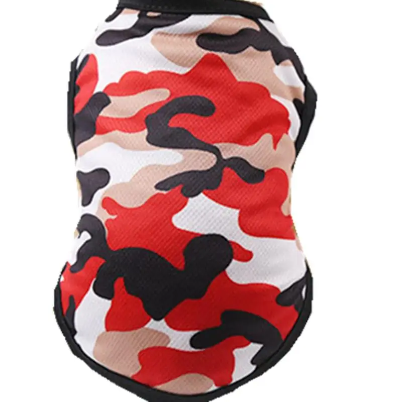 Dog shirt Camouflage Cartoon Printed Dog cats Shirt Cotton Soft Comfortable Cheap Pet Dog Cat Stripe Vest Classic Puppy Clothes