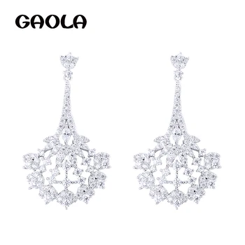 

GAOLA High Quality Flower Cubic Zirconia Dangle Earrings Women Fashion Jewelry GLE6083