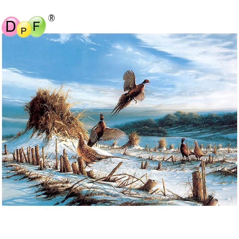 

DPF Diamond Embroidery Snow and animals Diamond Painting Cross Stitch Full Square 3D Diamond Mosaic kits rhinestone home decor